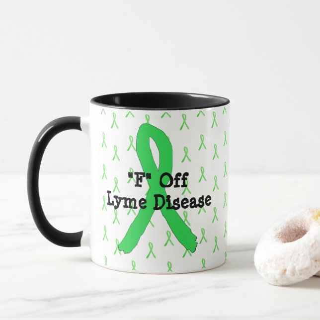 Caneca de café Doença de Lyme F Off (Com Donut)