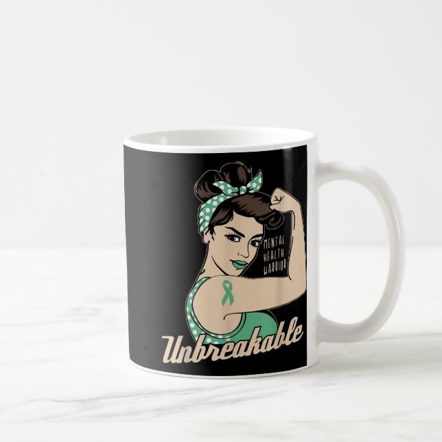 Caneca De Café Doença Mental Sensação suicida Guerreiro Un (Direita)