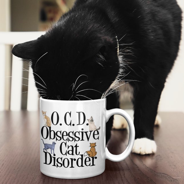 Caneca De Café Doença Obsessiva de Gatos (Criador carregado)