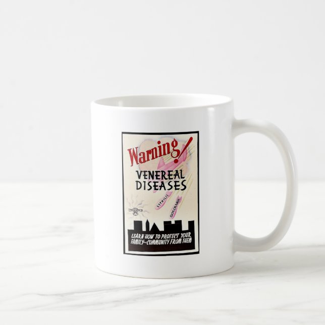Caneca De Café Doenças venéreos de advertência (Direita)