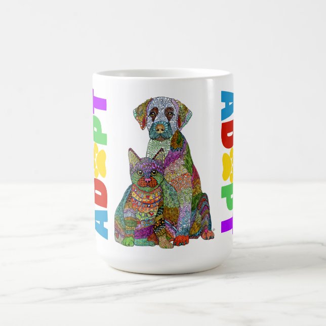 Caneca De Café Dog and Cat Pet Adoption Awareness Mug (Centro)