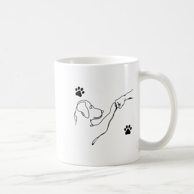 Caneca De Café Dog And People Punch Hand Dog Friendship Fist Bump (Direita)