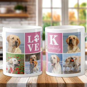 Caneca De Café Dog LOVE Personalizado 7 Fotocolagem Paw Impressão