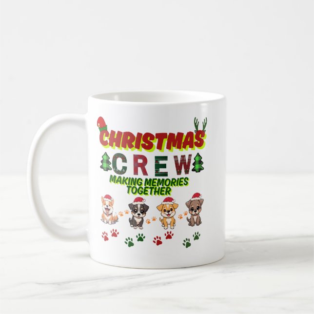 Caneca De Café Dog Lover Christmas Family-Christmas crew dogs  (Esquerda)