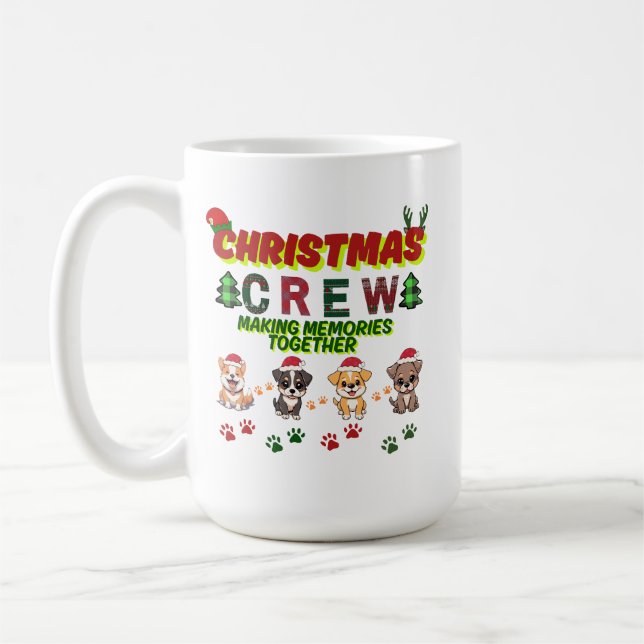 Caneca De Café Dog Lover Christmas Family-Christmas crew dogs  (Esquerda)