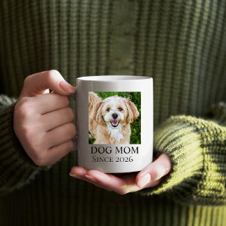 Caneca De Café Dog Mom Custom Dog Photo