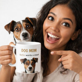 Caneca De Café Dog Mom Cute Puppy Coffee Quote Design