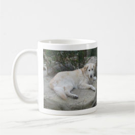 Caneca De Café Dog Resting On A Rock