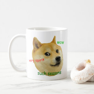 Caneca De Café Doge Holiday Engraçado Meme