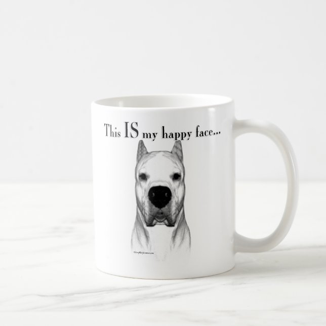 Caneca De Café Dogo Argentino Happy Face (Direita)