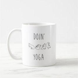 Caneca De Café Doin' yoga cute dog