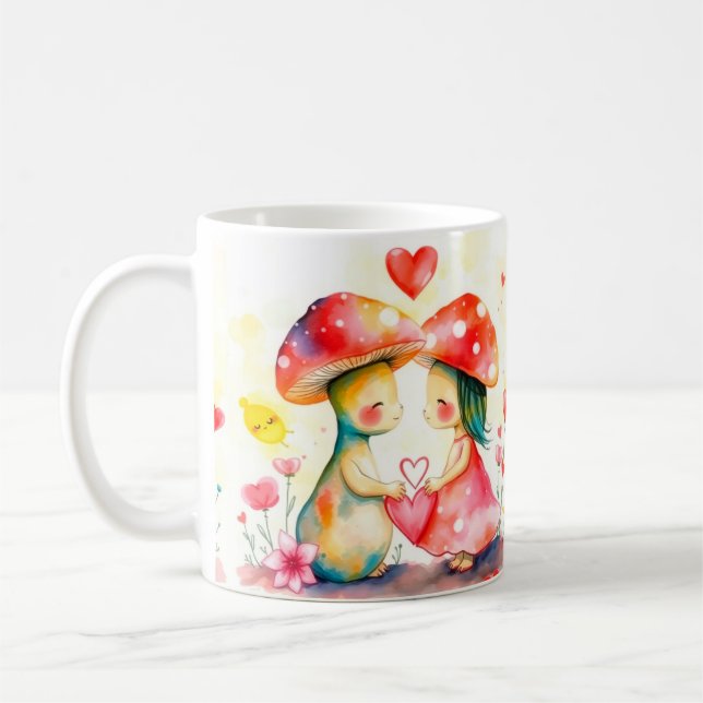Caneca De Café Dois amantes de cogumelos (Esquerda)