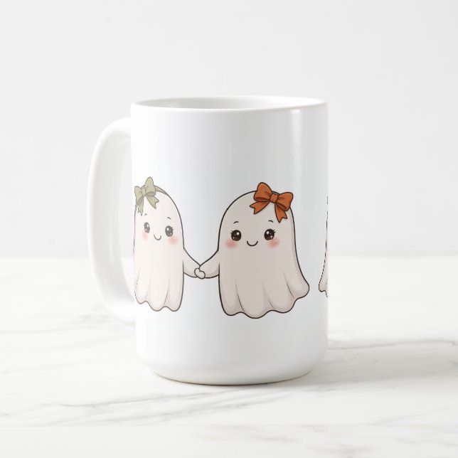 Caneca De Café Dois Assustadores (Frente Esquerda)