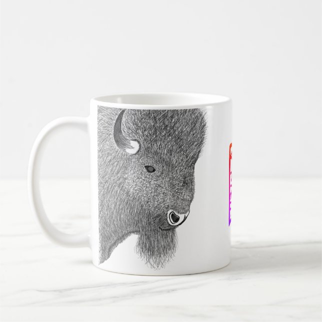 Caneca De Café Dois bison com Mug de Logotipo Criativo (Esquerda)
