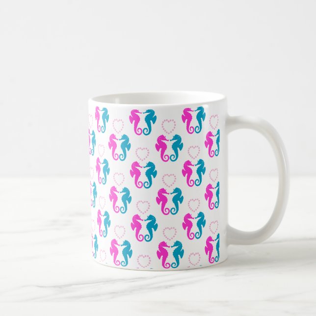 Caneca De Café Dois cavalos marinhos apaixonados (Direita)