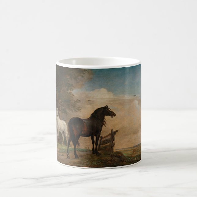 Caneca De Café Dois Cavalos num Prado Perto de Porta (Paulus Pott (Centro)