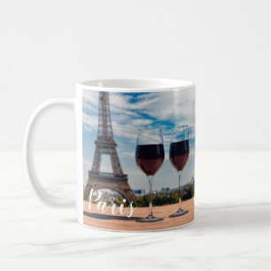 Caneca De Café Dois copos de vinho com torre Eiffel