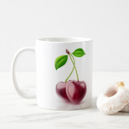 Caneca De Café Dois corações de cereja