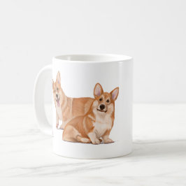 Caneca De Café Dois Corgis Cute