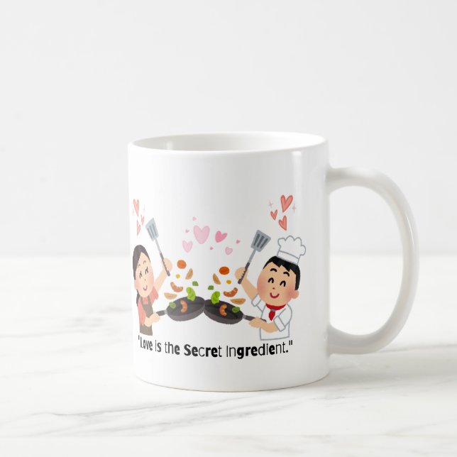 Caneca De Café Dois Cozinhar Chefs - O amor é o ingrediente secre (Direita)