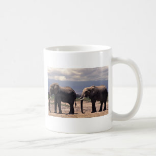Caneca De Café Dois elefantes que andam em seguido