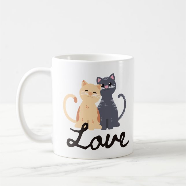 Caneca De Café Dois gatos apaixonados (Esquerda)