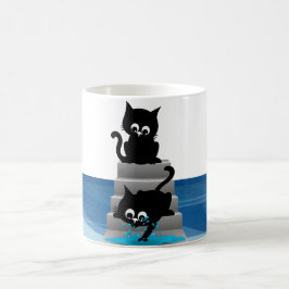 Caneca De Café Dois gatos brincalhões
