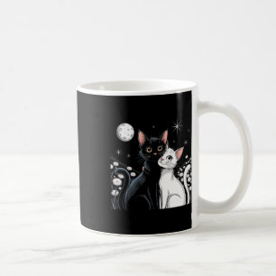 Caneca De Café Dois Gatos Casal Amor Lua Abraçando Gatinho do Dia