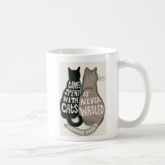 Caneca De Café Dois gatos com frase de Freud