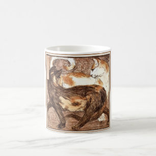 Caneca De Café Dois gatos (por Franz Marc)