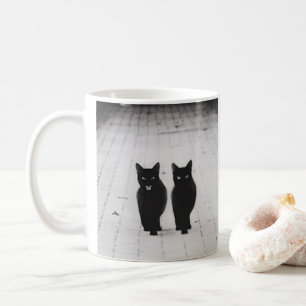 Caneca De Café Dois gatos pretos - Coffee Mug Clássico