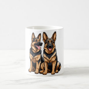 Caneca De Café Dois German shepherd