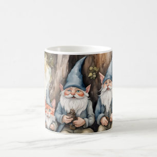 Caneca De Café Dois Gnomos e um Gato
