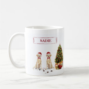 Caneca De Café Dois Labrador Retrievers Cachorro Natal Divertido