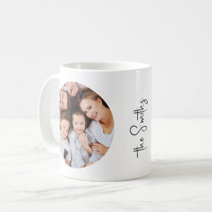 Caneca De Café Dois Nome de Família Foto Moderno Script