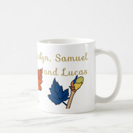 Caneca De Café dois pais, dois miúdos, e um bebê - personalizado