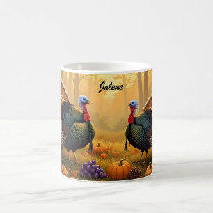 Caneca De Café Dois Perus Selvagens - Ação de Graças