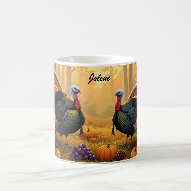 Caneca De Café Dois Perus Selvagens - Ação de Graças (Centro)