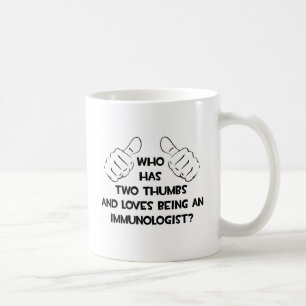 Caneca De Café Dois polegares e ama ser imunologista