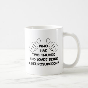 Caneca De Café Dois polegares e ama ser um neurocirurgião