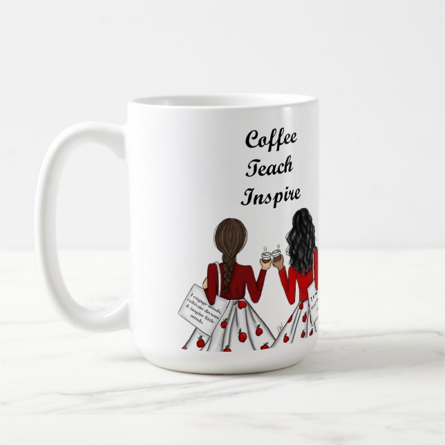 Caneca De Café Dois Professores Elementares: Café, Ensino, Inspir (Esquerda)