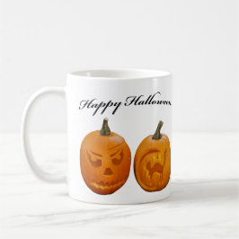 Caneca De Café Dois Pumpkins Feliz Dia das Bruxas