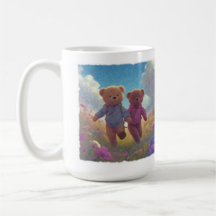 Caneca De Café Dois Ursinhos de Pelúcia Amigos