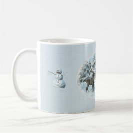 Caneca De Café Dois veados e uma capa de ar iPad Snowman