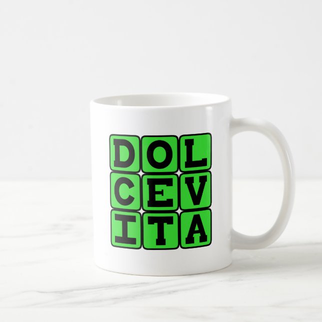 Caneca De Café Dolce Vita, Boa Vida Frase Latina (Direita)