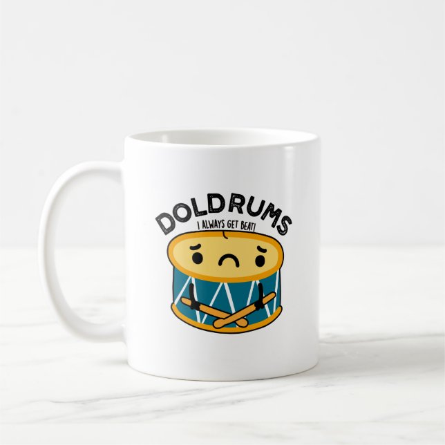 Caneca De Café Doldrums Funny Sad Drummer Drummer Pun (Esquerda)