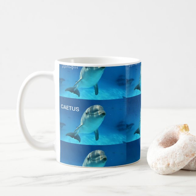 CANECA DE CAFÉ DOLPHIN CAFÉ MUG. (Com Donut)