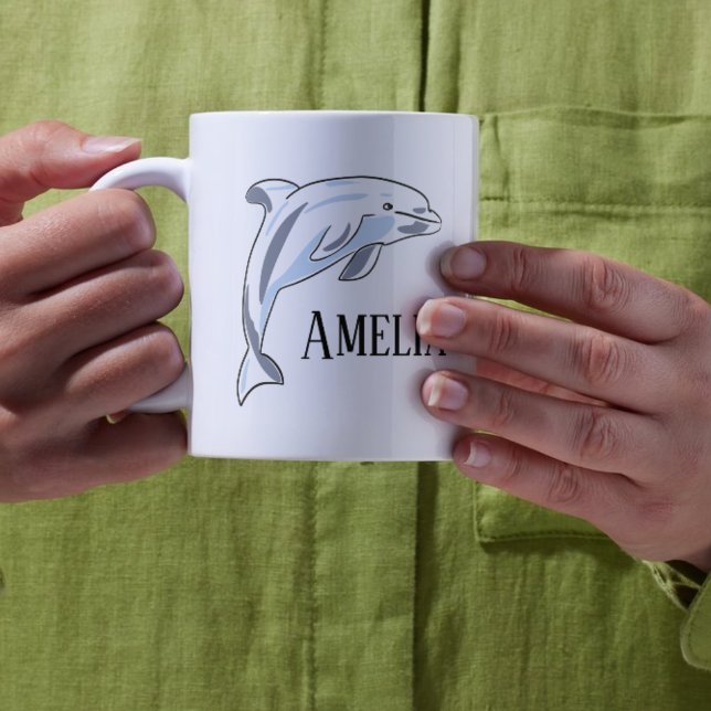 Caneca De Café DOLPHIN Personalizado da Criança (Kid's Personalized DOLPHIN Coffee Mug)