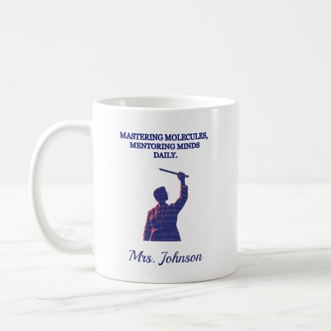 Caneca De Café Dominando Moléculas Mentorando Mentes Professor de (Esquerda)