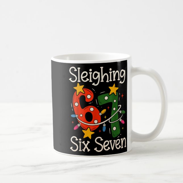 Caneca De Café Dominando Six Seven 67 Meme Natal Gen Z Alpha  (Direita)